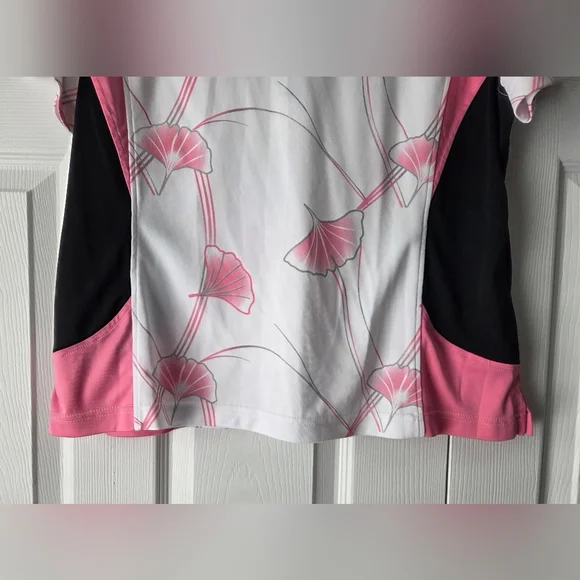 NWOT Monterey Club Polo Golf Pink and Black Floral Top Size XL - Picture 10 of 11